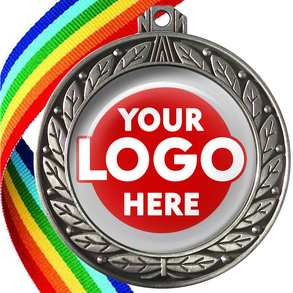 70mm Deluxe Antique Medal on a Ribbon (Laurel Leaf) MJ1070