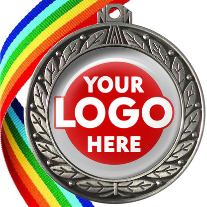 70mm Deluxe Antique Medal on a Ribbon (Laurel Leaf) MJ1070