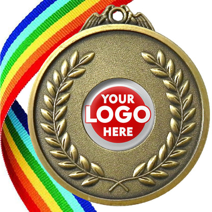 65mm Antique Laurel Wreath Medal On A Ribbon (MJ1065)