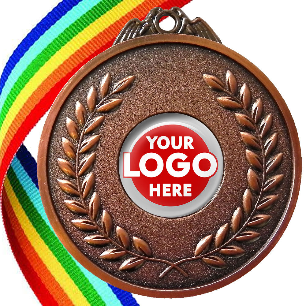 65mm Antique Laurel Wreath Medal On A Ribbon (MJ1065)