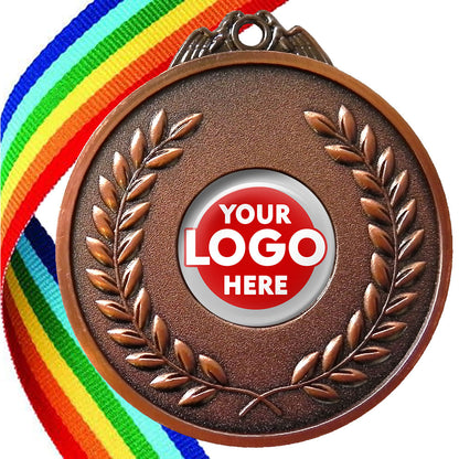 65mm Antique Laurel Wreath Medal On A Ribbon (MJ1065)