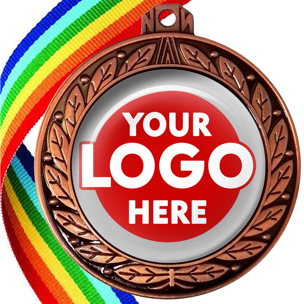 70mm Deluxe Antique Medal on a Ribbon (Laurel Leaf) MJ1070