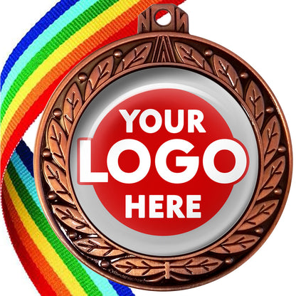 70mm Deluxe Antique Medal on a Ribbon (Laurel Leaf) MJ1070