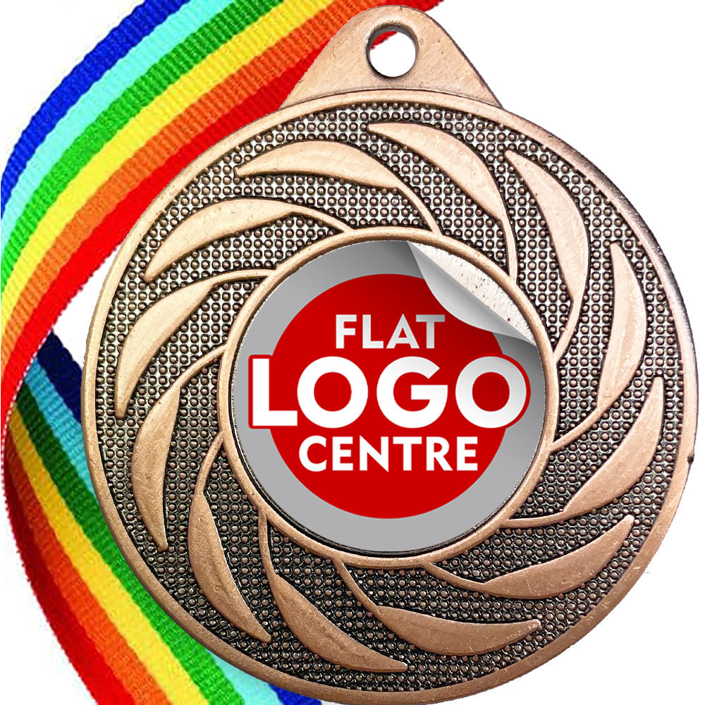 Spinner Design Medal flat centre - MINIMUM ORDER 100