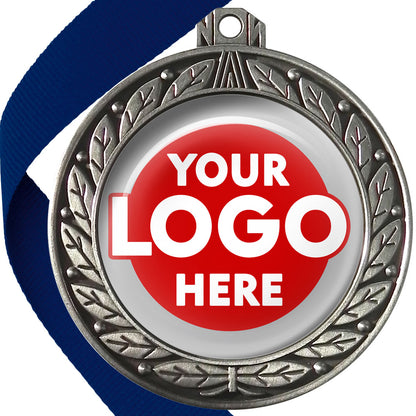 70mm Deluxe Antique Medal on a Ribbon (Laurel Leaf) MJ1070