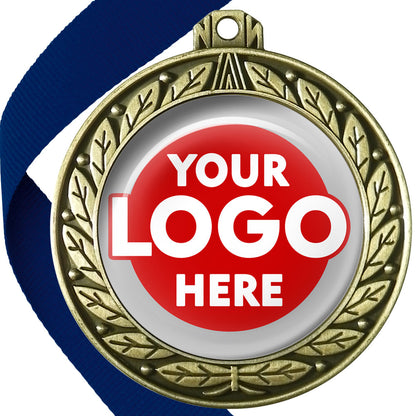 70mm Deluxe Antique Medal on a Ribbon (Laurel Leaf) MJ1070