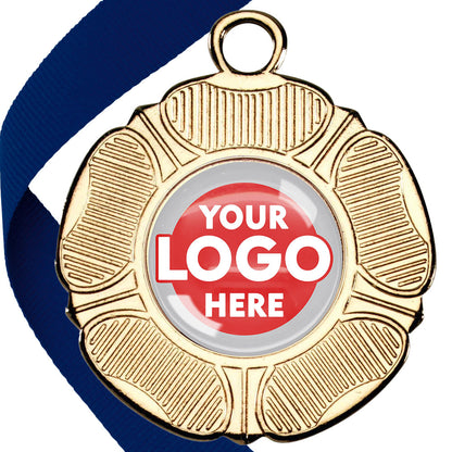 50mm Tudor Rose Medal on a Ribbon