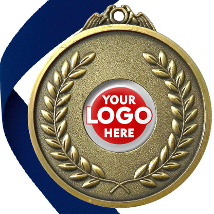 65mm Antique Laurel Wreath Medal On A Ribbon (MJ1065)