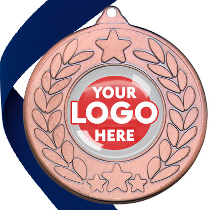 The Glossy 50mm Classic Star Medal on a Ribbon MINIMUM ORDER 100