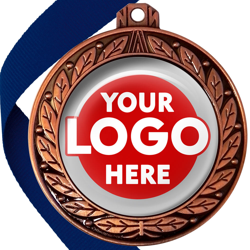 70mm Deluxe Antique Medal on a Ribbon (Laurel Leaf) MJ1070