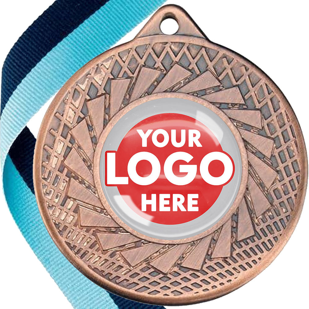 50mm Blade Design Wreath Medals on Ribbons