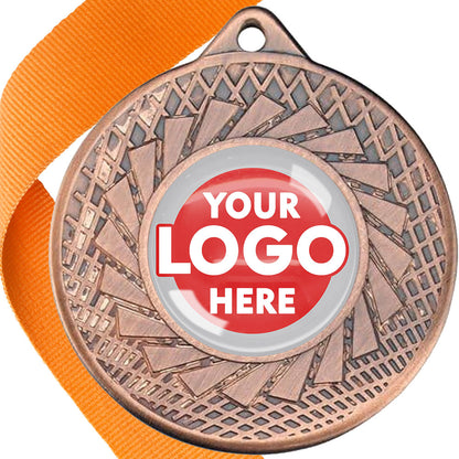 50mm Blade Design Wreath Medals on Ribbons