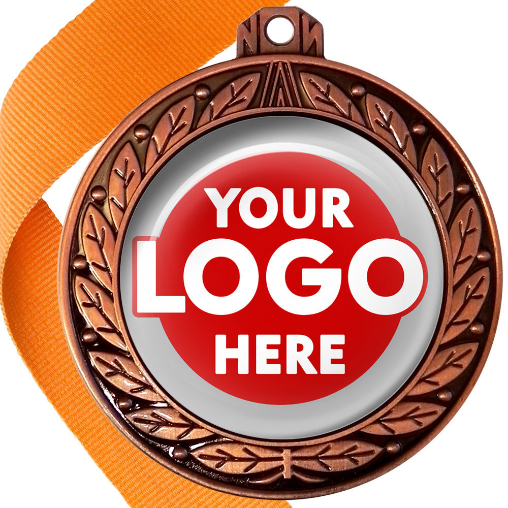 70mm Deluxe Antique Medal on a Ribbon (Laurel Leaf) MJ1070