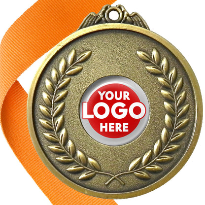 65mm Antique Laurel Wreath Medal On A Ribbon (MJ1065)