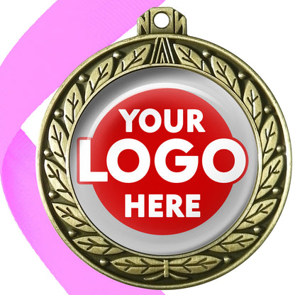 70mm Deluxe Antique Medal on a Ribbon (Laurel Leaf) MJ1070