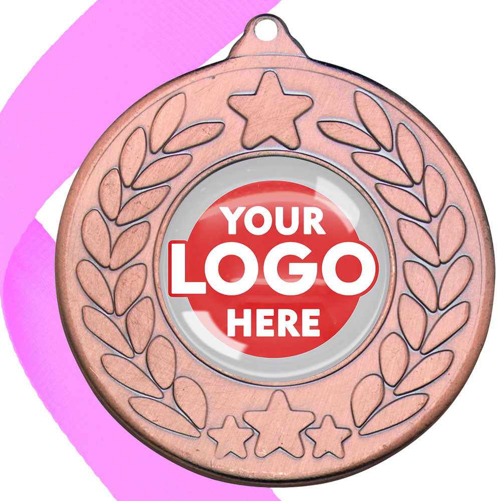 The Glossy 50mm Classic Star Medal on a Ribbon MINIMUM ORDER 100