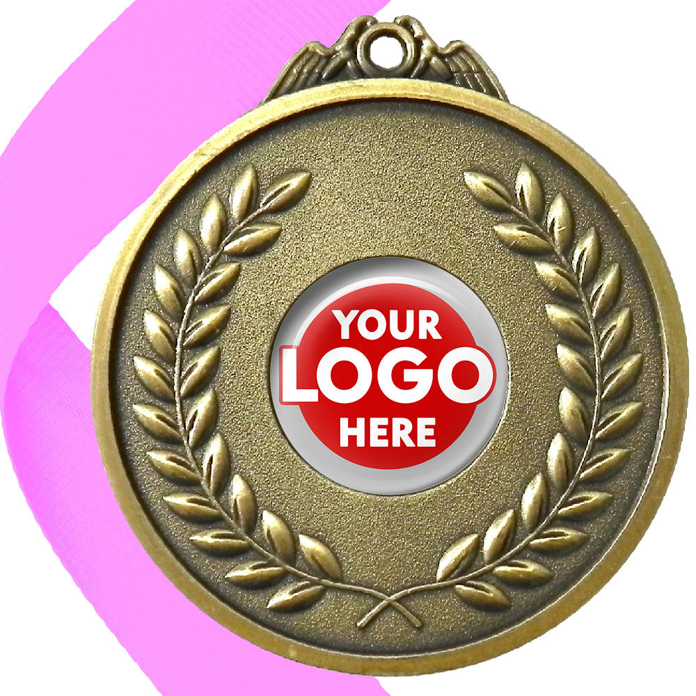 65mm Antique Laurel Wreath Medal On A Ribbon (MJ1065)