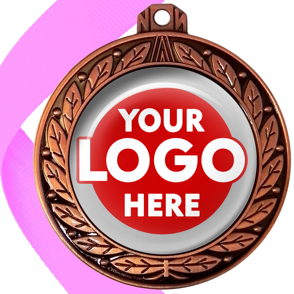 70mm Deluxe Antique Medal on a Ribbon (Laurel Leaf) MJ1070