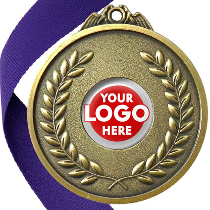 65mm Antique Laurel Wreath Medal On A Ribbon (MJ1065)