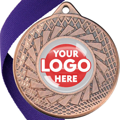 50mm Blade Design Wreath Medals on Ribbons