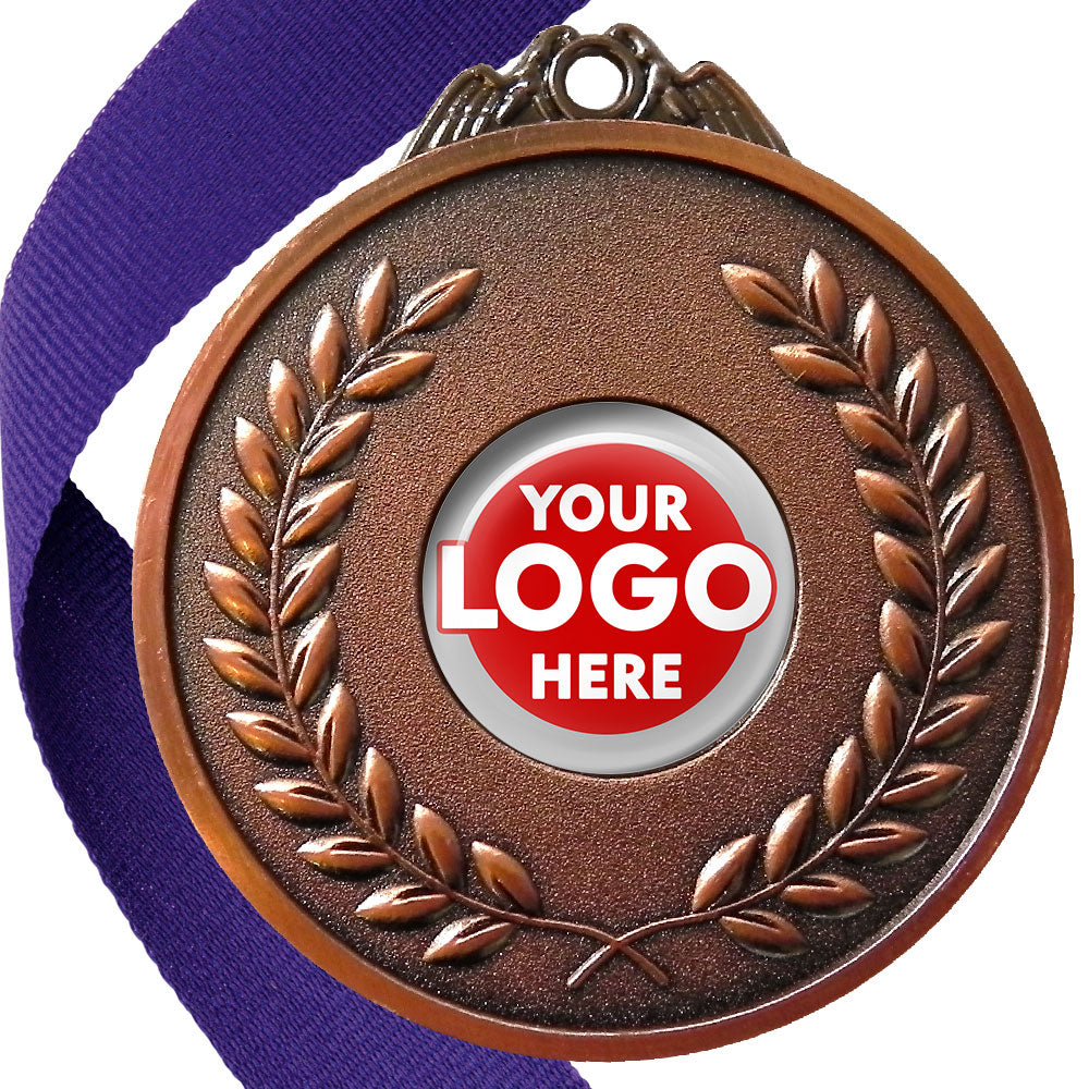 65mm Antique Laurel Wreath Medal On A Ribbon (MJ1065)