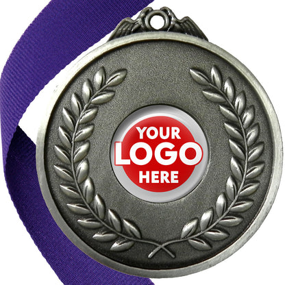 65mm Antique Laurel Wreath Medal On A Ribbon (MJ1065)