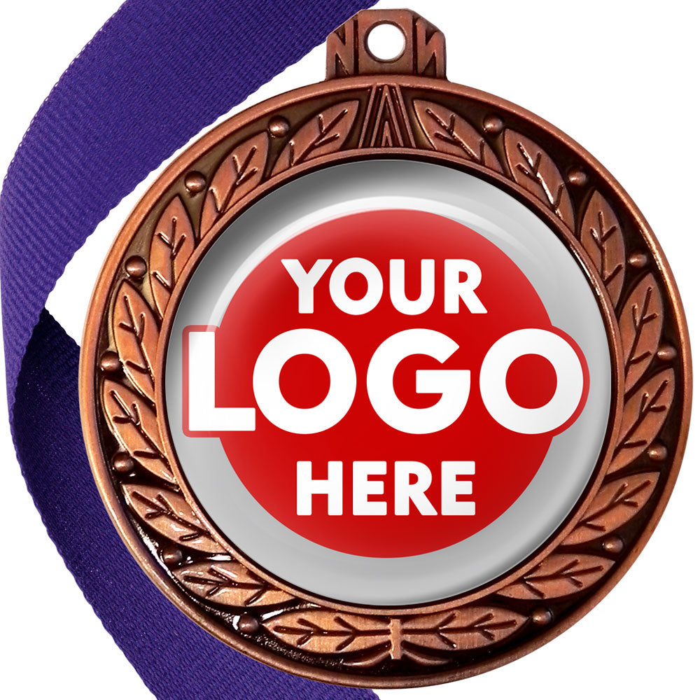 70mm Deluxe Antique Medal on a Ribbon (Laurel Leaf) MJ1070