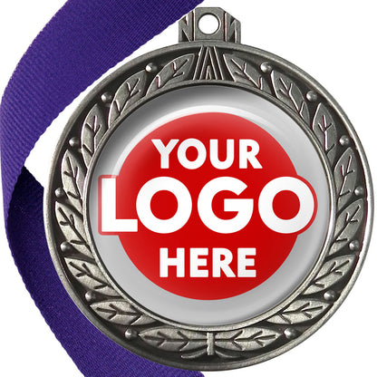 70mm Deluxe Antique Medal on a Ribbon (Laurel Leaf) MJ1070