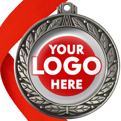 70mm Deluxe Antique Medal on a Ribbon (Laurel Leaf) MJ1070