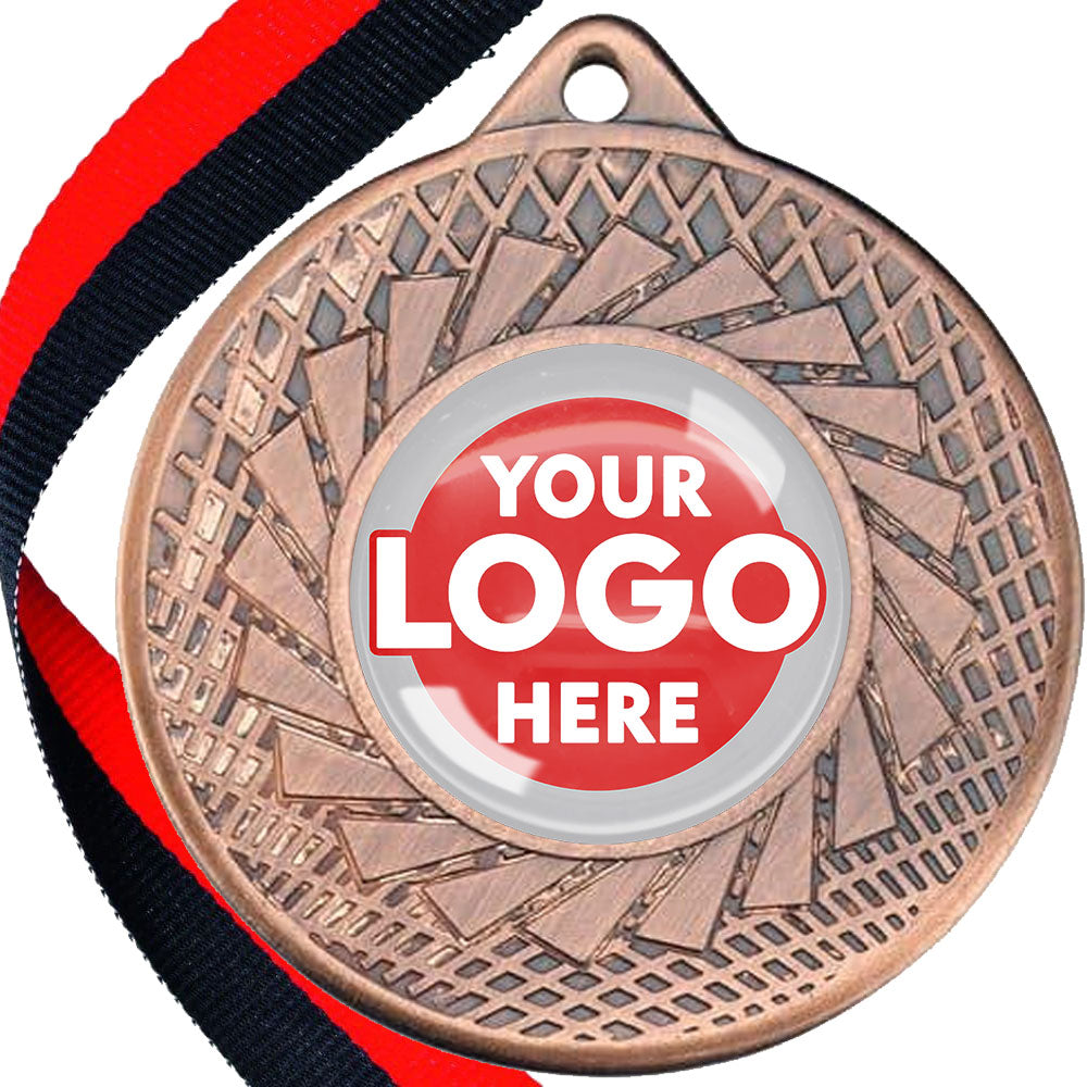 50mm Blade Design Wreath Medals on Ribbons