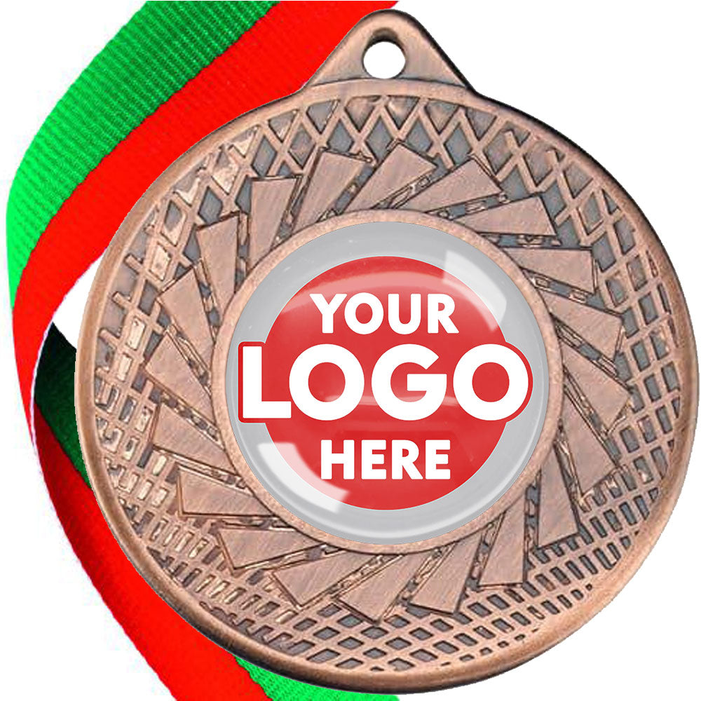 50mm Blade Design Wreath Medals on Ribbons