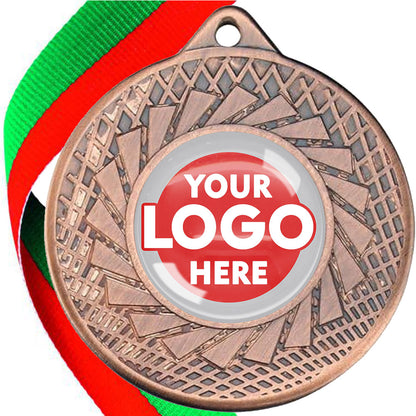 50mm Blade Design Wreath Medals on Ribbons