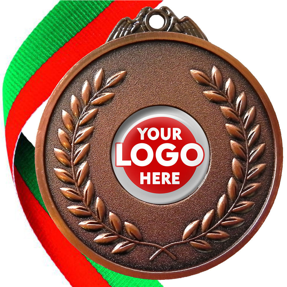 65mm Antique Laurel Wreath Medal On A Ribbon (MJ1065)