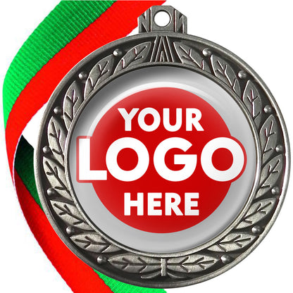 70mm Deluxe Antique Medal on a Ribbon (Laurel Leaf) MJ1070