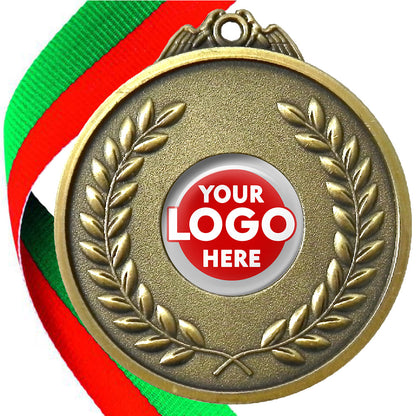 65mm Antique Laurel Wreath Medal On A Ribbon (MJ1065)