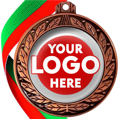 70mm Deluxe Antique Medal on a Ribbon (Laurel Leaf) MJ1070