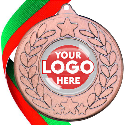The Glossy 50mm Classic Star Medal on a Ribbon MINIMUM ORDER 100