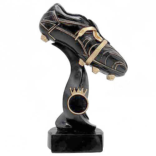Deluxe Black & Gold Football Boot Trophy (RF915c)