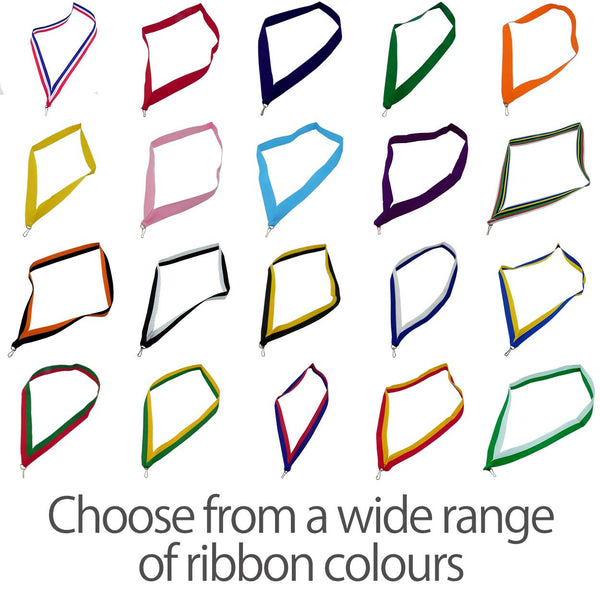 100 x 50mm Deluxe Spiral Medals on Ribbons