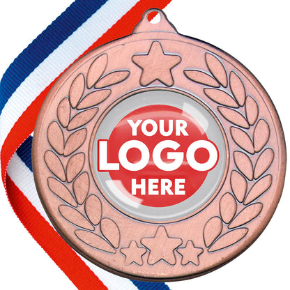 The Glossy 50mm Classic Star Medal on a Ribbon MINIMUM ORDER 100
