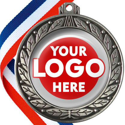 70mm Deluxe Antique Medal on a Ribbon (Laurel Leaf) MJ1070