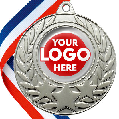 Glossy Gel 50mm Dazzle Design Medal on a Ribbon