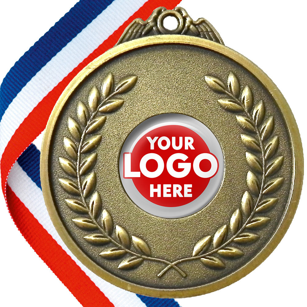 65mm Antique Laurel Wreath Medal On A Ribbon (MJ1065)