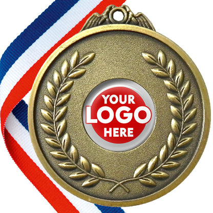 65mm Antique Laurel Wreath Medal On A Ribbon (MJ1065)