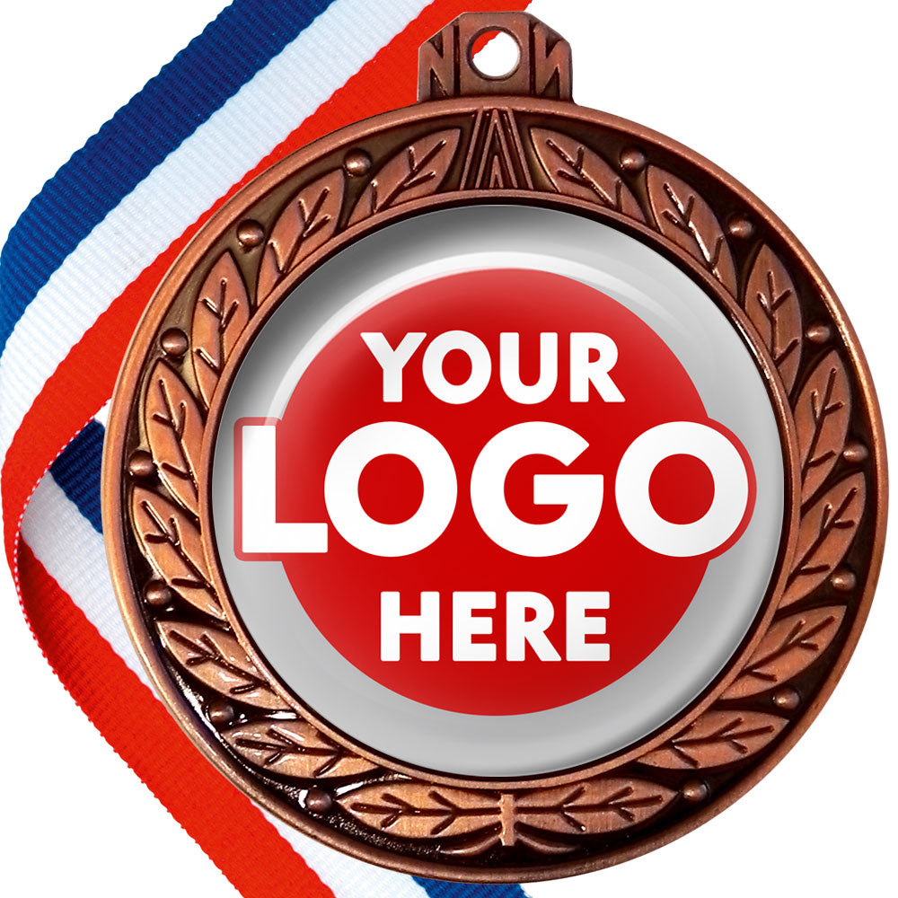 70mm Deluxe Antique Medal on a Ribbon (Laurel Leaf) MJ1070