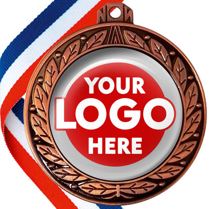 70mm Deluxe Antique Medal on a Ribbon (Laurel Leaf) MJ1070