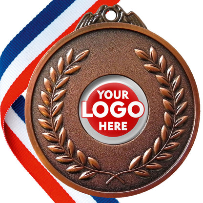 65mm Antique Laurel Wreath Medal On A Ribbon (MJ1065)