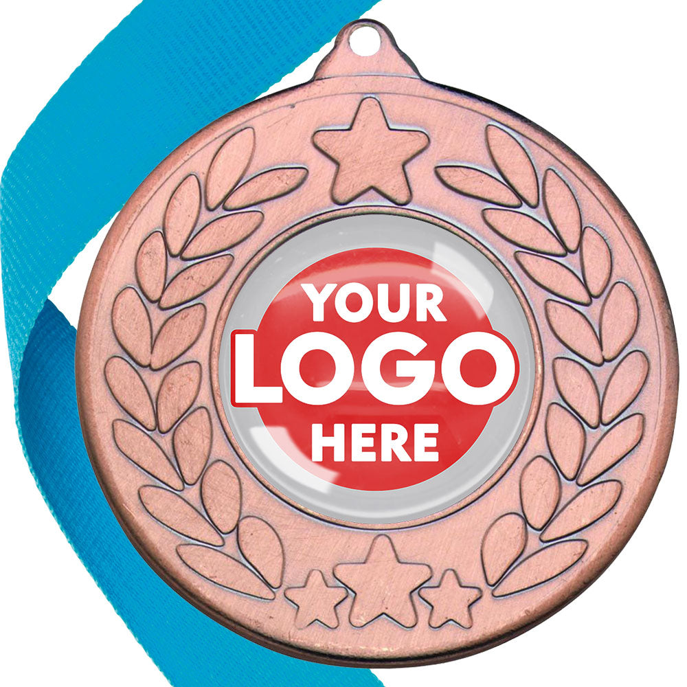 The Glossy 50mm Classic Star Medal on a Ribbon MINIMUM ORDER 100