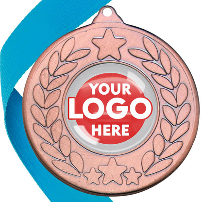 The Glossy 50mm Classic Star Medal on a Ribbon MINIMUM ORDER 100