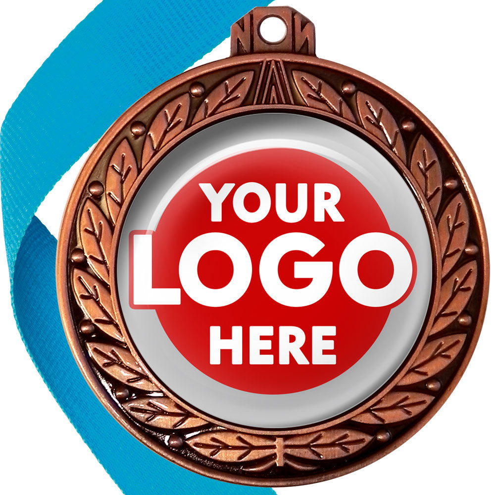 70mm Deluxe Antique Medal on a Ribbon (Laurel Leaf) MJ1070